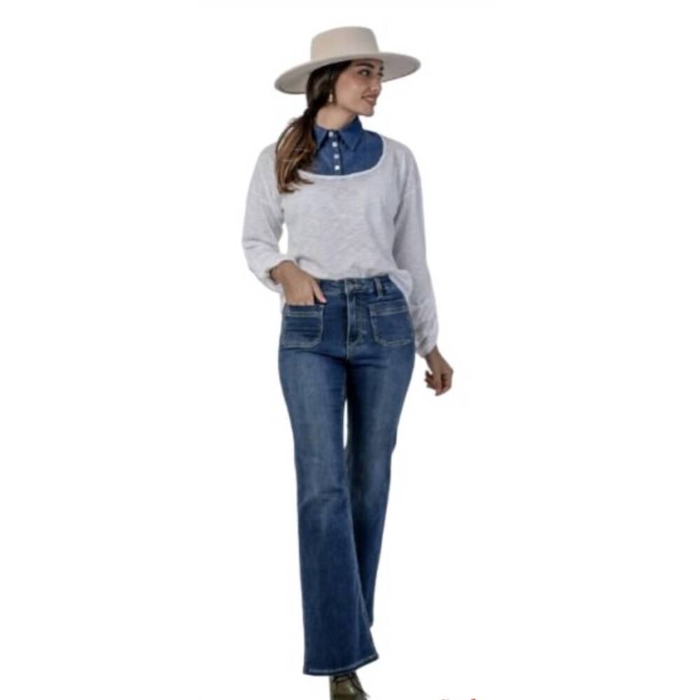 NEW BIANCO bonney retro denim pant in blue